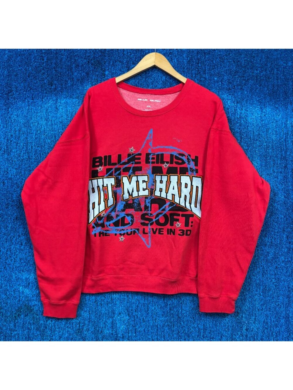 Billie Eilish Hit Me Hard & Soft Tour Live 3D Crewneck XXL